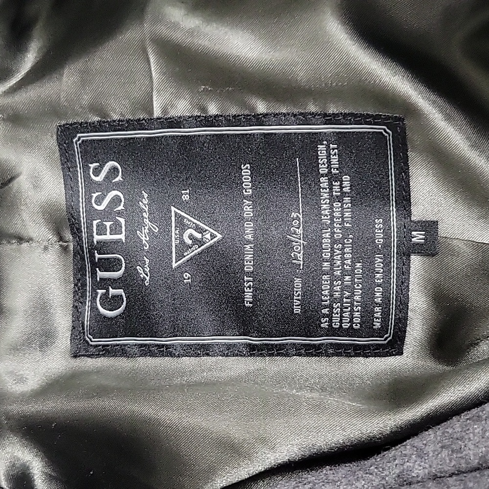 Guess grey and faux leather moto jacket Size Medium - Picture 5 of 15